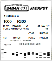 Sabah lotto 88